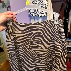 Altar'd State Zebra Print Mini Skirt - Brown and Cream